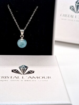 LARIMAR Anhänger Kugel 925-er Silber