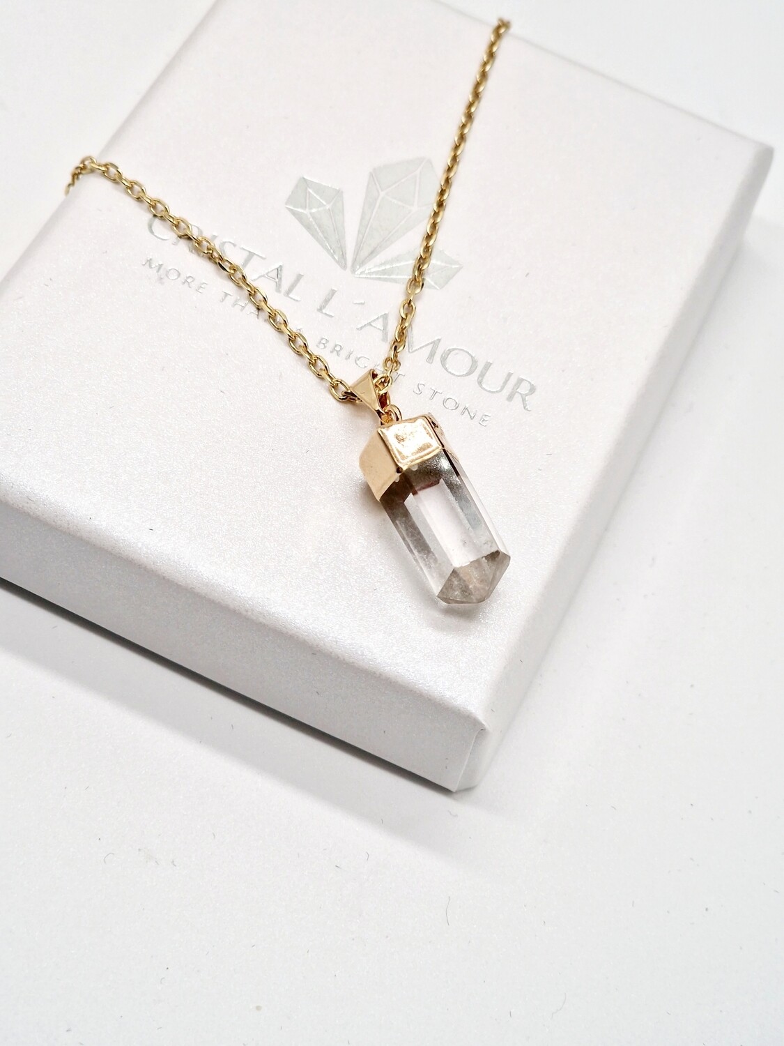 BERGKRISTALL Mini Spitzenanhänger Gold