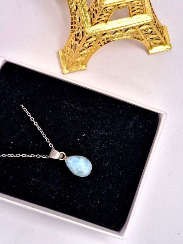 LARIMAR Anhänger Tropfen 925-er Silber