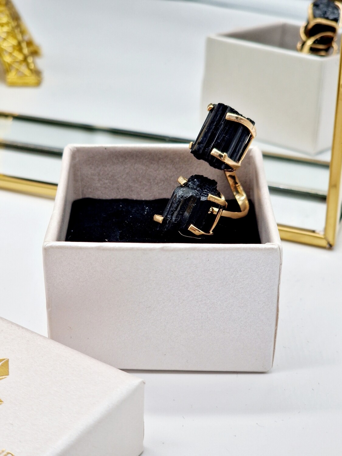 TURMALIN Ring Gold ( Schörl )