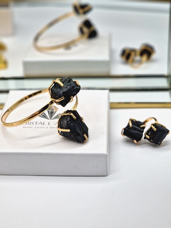 TURMALIN Armreifen + Ring  ( Set )