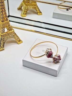 ROSA TURMALIN Armreifen Gold