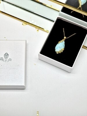 LARIMAR Tropfen Anhänger 925-er Silber