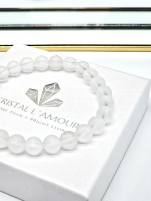 BERGKRISTALL Armband matt 8mm