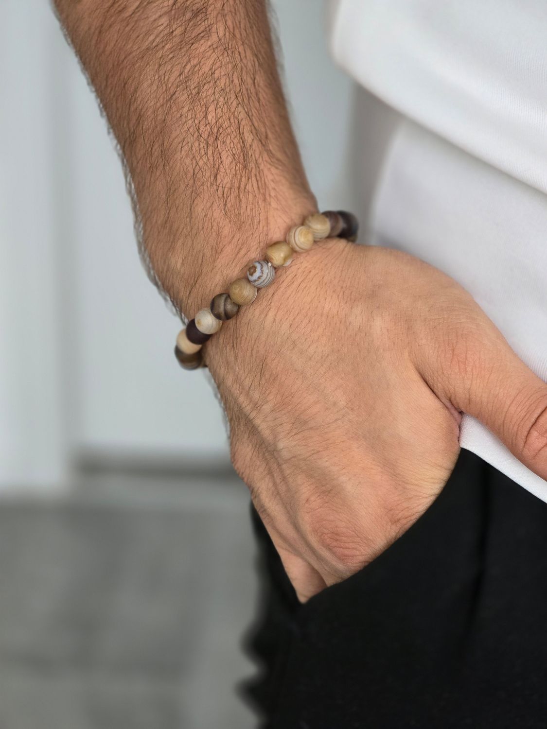 ACHAT Armband braun matt