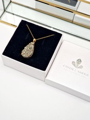 PYRIT Tropfen Anhänger Gold
