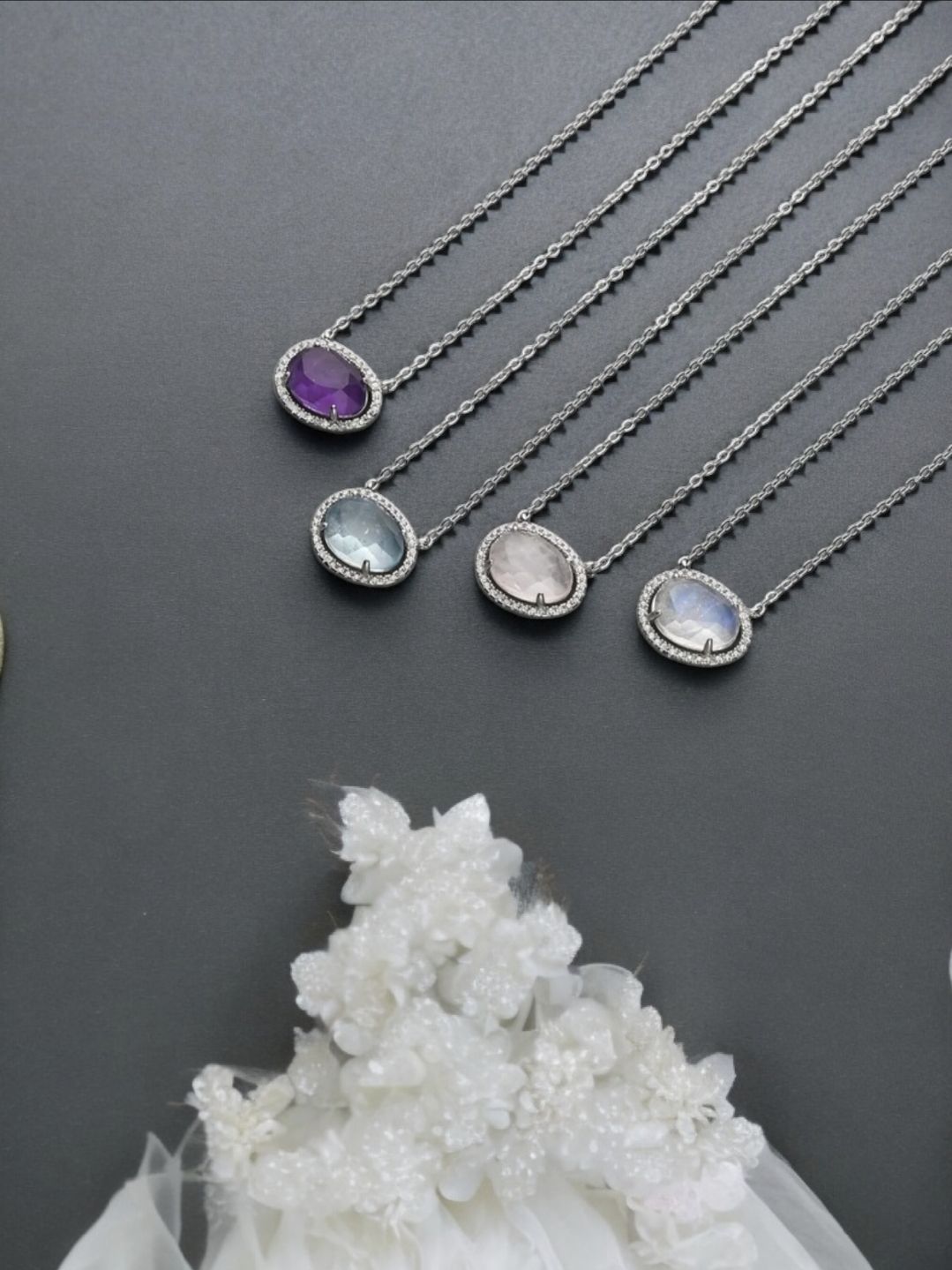 EDELSTEIN &quot;Glamour&quot; Kette Silber