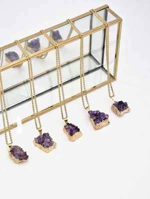 AMETHYST Druzy Anhänger Gold