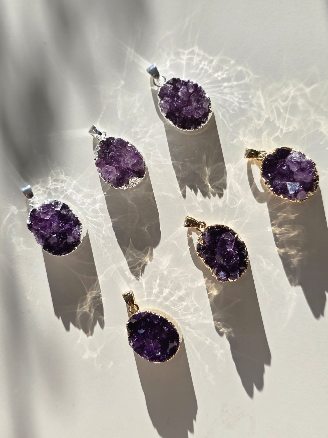 AMETHYST Mini Heart Druzy Pendant