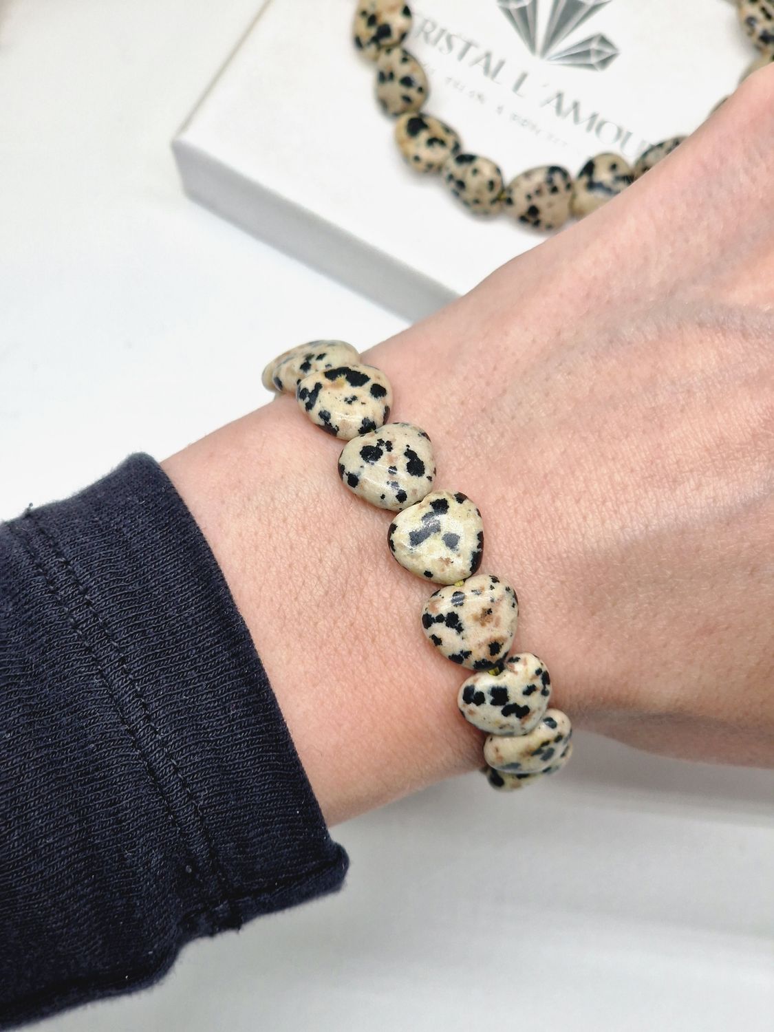 DALMATINER JASPIS Herz Armband