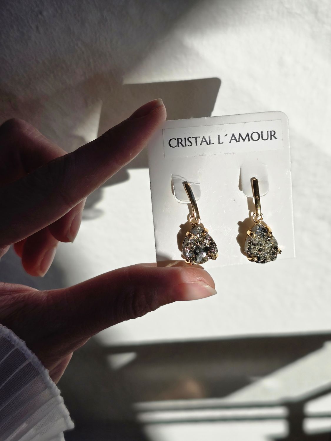 PYRIT Ohrringe Tropfen Gold