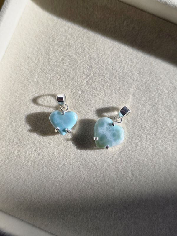 LARIMAR Anhänger Herz Silber