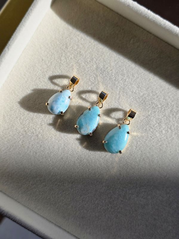 LARIMAR Anhänger Tropfen Gold