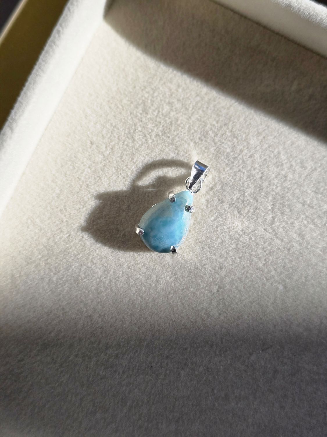 LARIMAR Anhänger Tropfen Silber