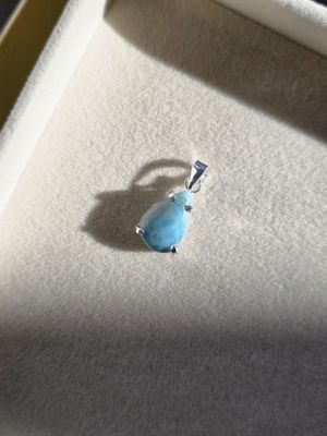 LARIMAR Anhänger Tropfen Silber