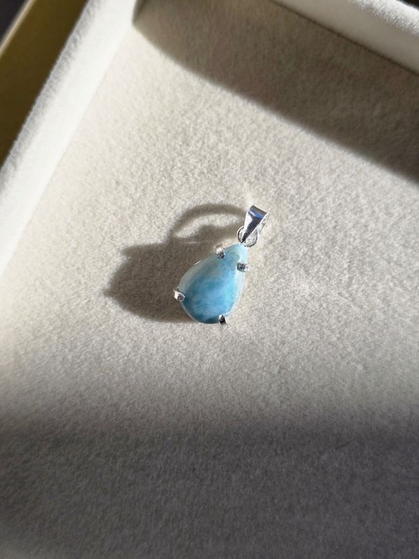 LARIMAR Anhänger Tropfen Silber