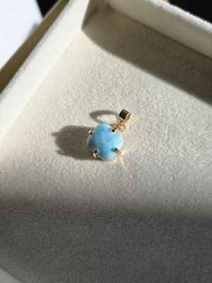 LARIMAR Anhänger Quadrat Gold