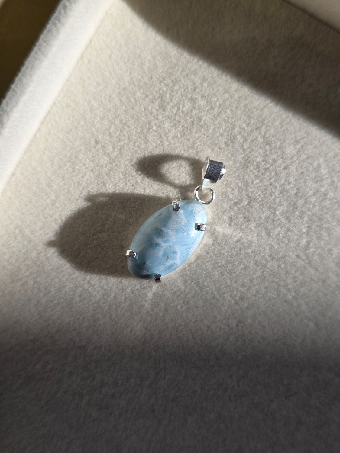 LARIMAR Anhänger Tropfen Silber
