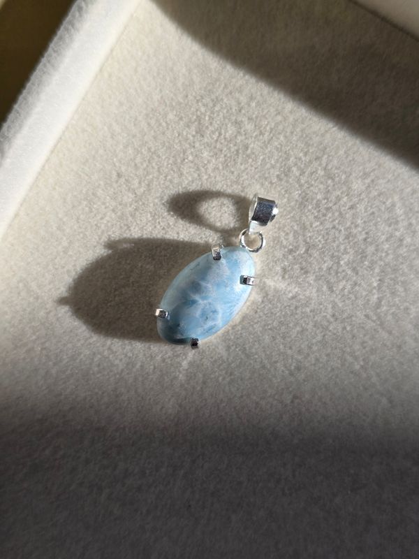 LARIMAR Anhänger Tropfen Silber