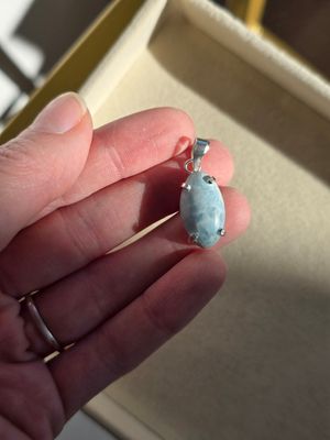 LARIMAR Anhänger Tropfen Silber
