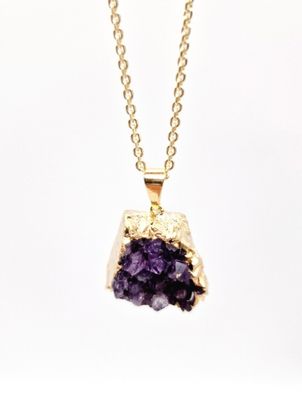 AMETHYST Druzy Anhänger Gold