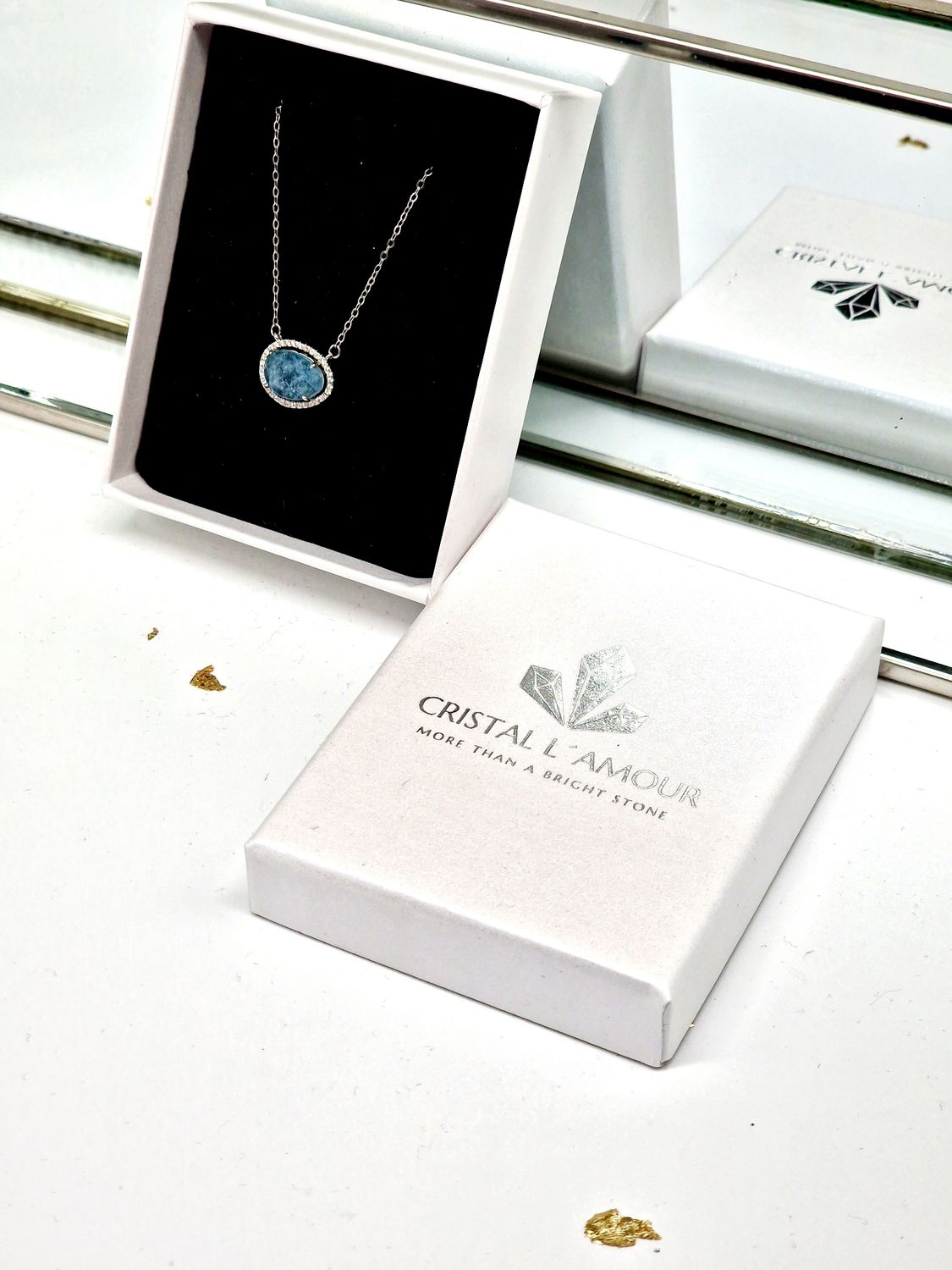 EDELSTEIN "Glamour" Kette Silber