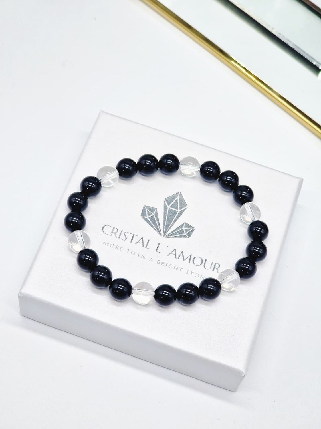 BERGKRISTALL &amp; TURMALIN Armband