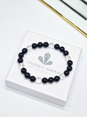 BERGKRISTALL &amp; TURMALIN Armband