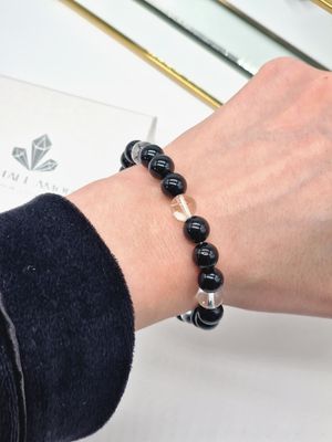 BERGKRISTALL &amp; TURMALIN Armband