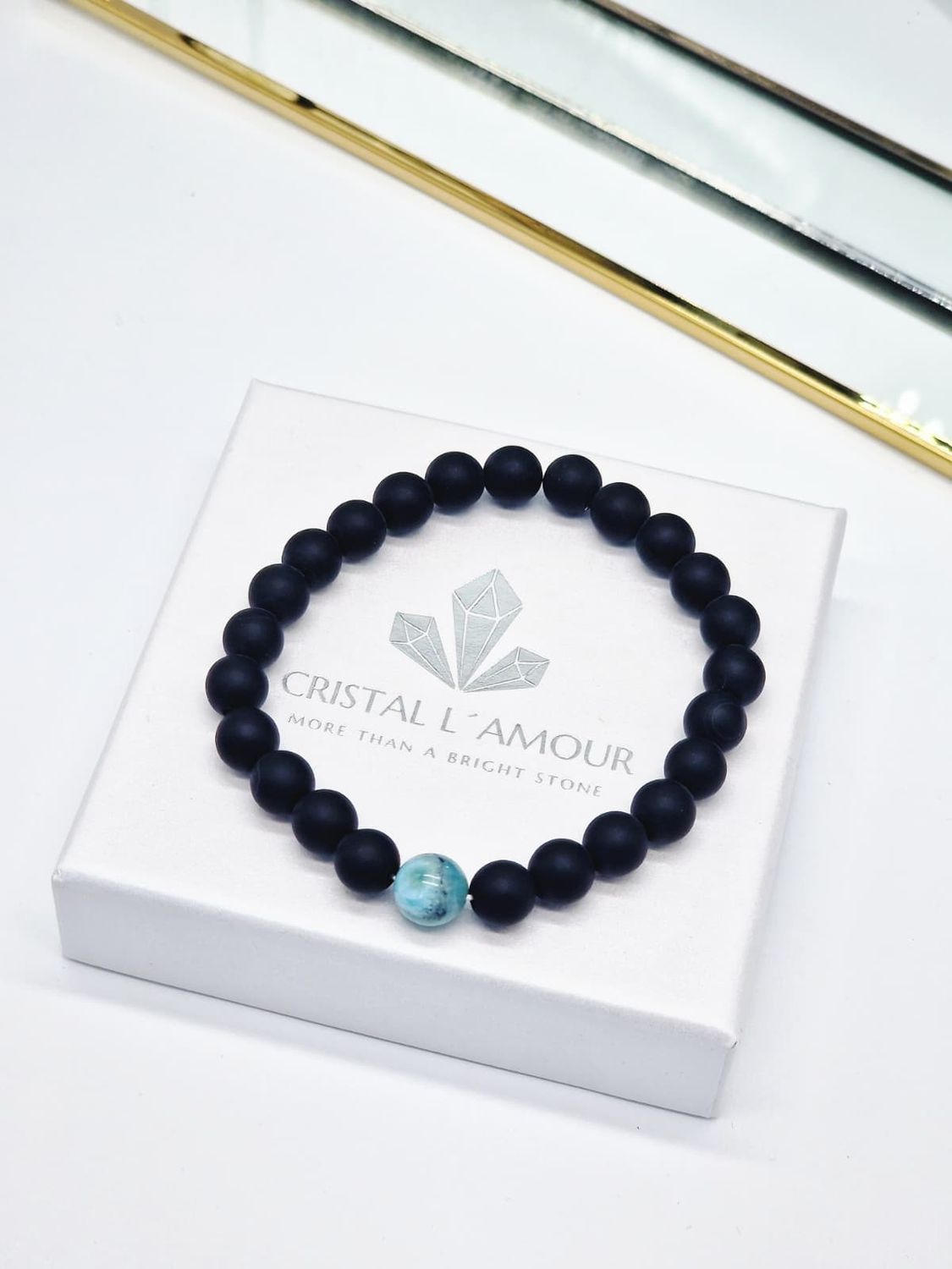 ONYX &amp; LARIMAR Armband