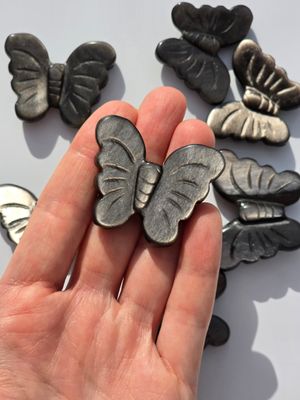 SILBER OBSIDIAN Schmetterling mit Flash💫
