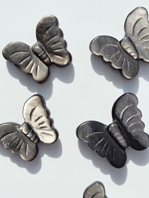 SILBER OBSIDIAN Schmetterling mit Flash💫