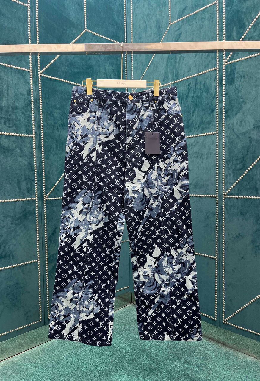 Monogram denim pantaloni Louis Vuitton