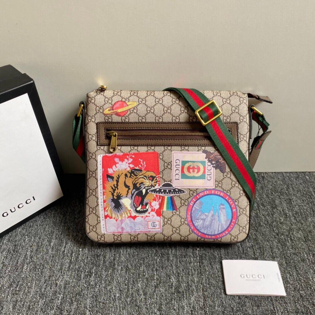 Tracolla Gucci monogram patch