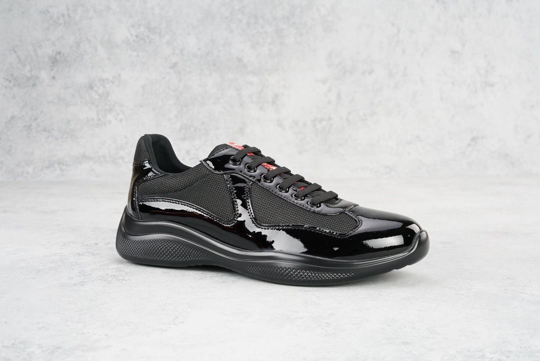 Sneakers Prada America&#39;s Cup in vernice e tessuto bike