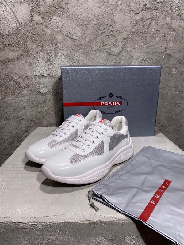 Sneakers Prada America&#39;s Cup in vernice e tessuto bike