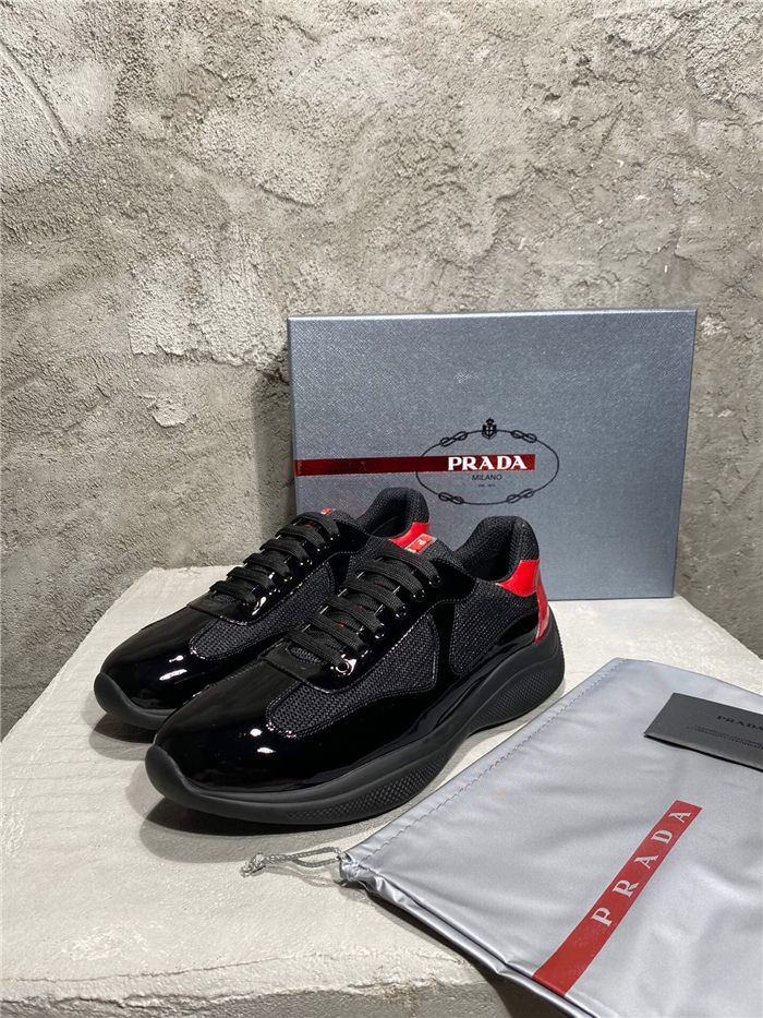 Sneakers Prada America&#39;s Cup in vernice e tessuto bike