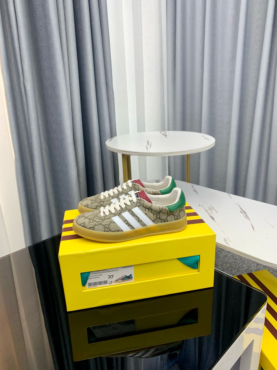 Adidas x Gucci Gazelle Beige GG Monogram