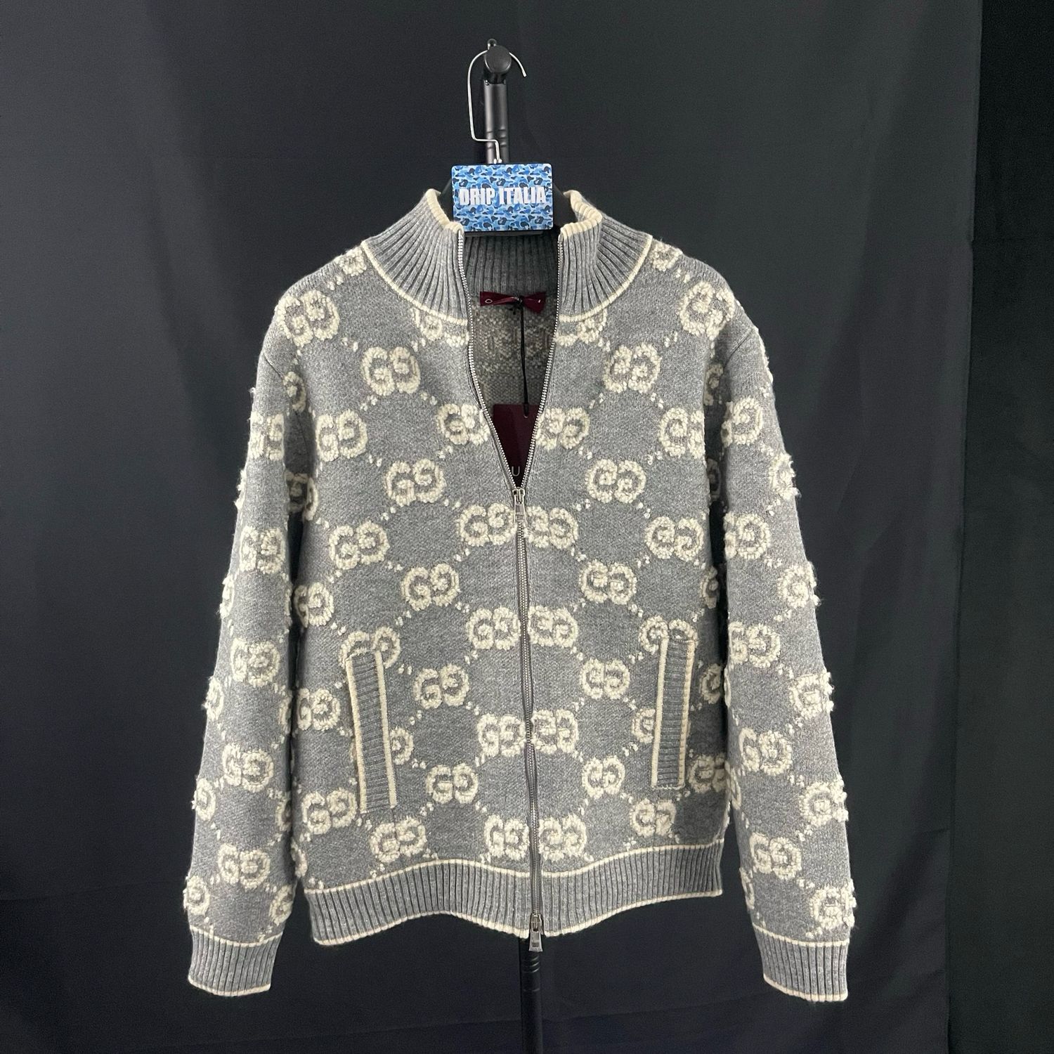 Cardigan Gucci in tessuto jacquard bouclé