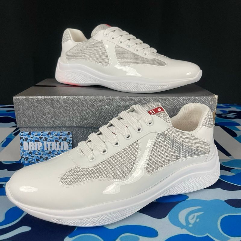 Sneakers Prada America's Cup in vernice e tessuto bike