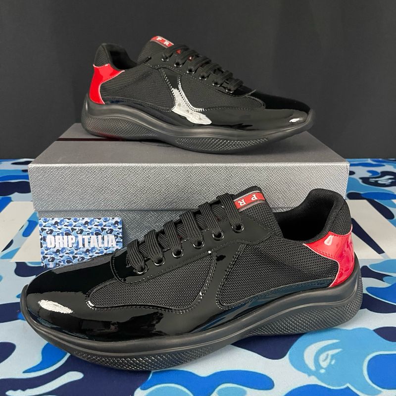 Sneakers Prada America's Cup in vernice e tessuto bike