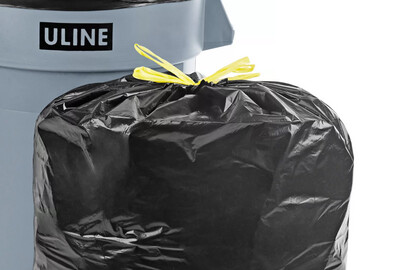 Uline Blk 33 Gallon Drawstring Trash Bags