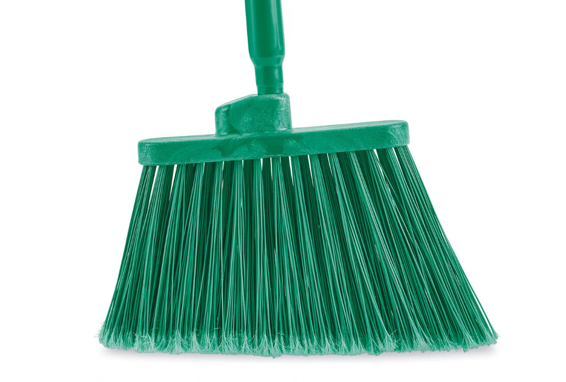 Uline Colored Angle Broom Green 12"