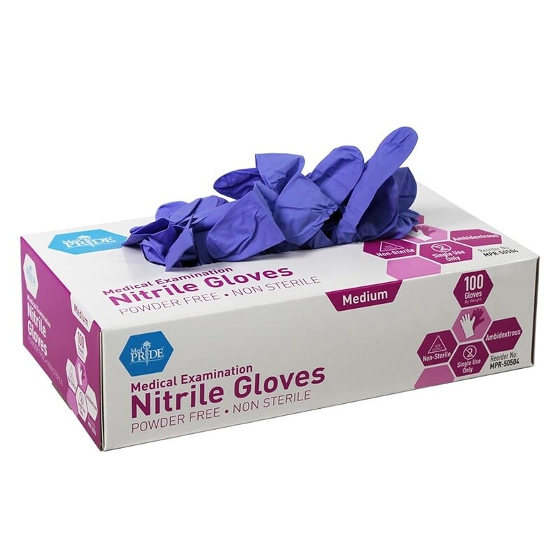 MedPride Powder-Free Nitrile Exam Gloves, Large
