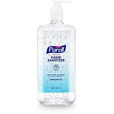 Purell Advanced Hand Sanitizer Refreshing Gel Clean Scent, 1 Liter Pump Bottle