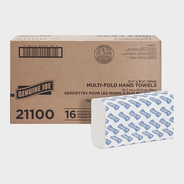 Genuine Joe Multi-Fold White Paper Towels, 4000 Towels