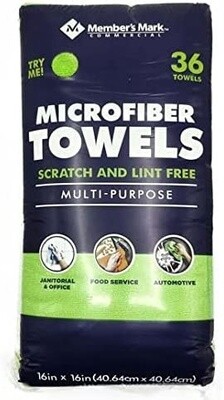 Member&#39;s Mark Microfiber Towels 36PK Green