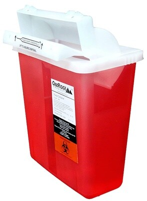 Oakridge 5 Quart Sharps Container | Mailbox-Style Lid | CDC Certified