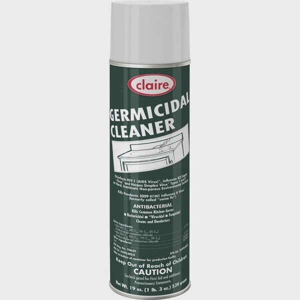 CLAIRE Germicidal Disinfectant Cleaner, 20 oz. Aerosol Can, Unscented