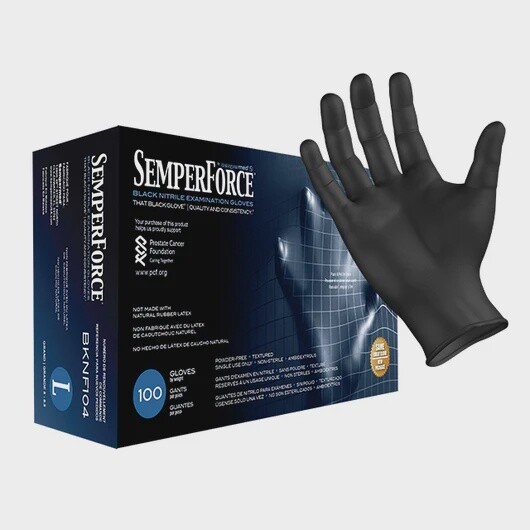SemperForce Black Nitrile Gloves Large/Case